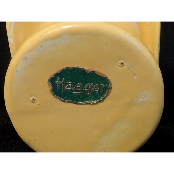 Haeger Top Hat Yellow Ceramic Planter Vintage Hand Made Pottery Made in USA VTG - Picture 9 of 9